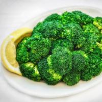 Chilled Broccoli · Comes with extra virgin olive oil, fresh lemon juice. Vegan.