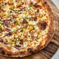 Gluten-Free Milano Pizza · Mozzarella, provolone, roasted Yukon gold potatoes, bacon, slow-roasted garlic, red and gree...