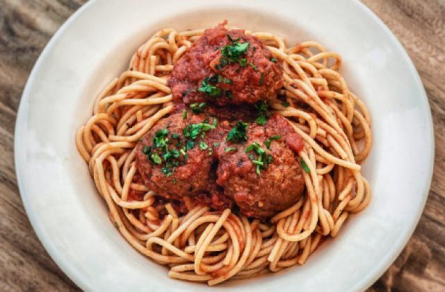 Spaghetti and Meatballs · Whole wheat spaghetti or your choice of other noodle with marinara.