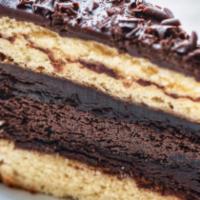 J.M. Rosen Tuxedo Cake · Chocolate and vanilla layer cake. Vegetarian.