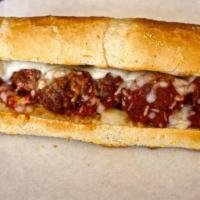 Meatball Sandwich · Special sauce, provolone and Parmesan cheese, oven-baked and open faced.