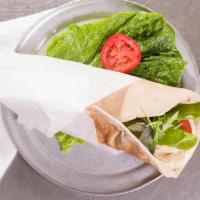 Falafel Wrap · Veggie burger made with ground chick peas, parsley, cilantro, onions and spices wrapped in p...