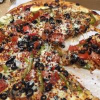 Vegetarian Special Pizza · Mushrooms, onions, tomatoes, olives and bell pepper. Vegetarian.