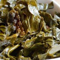 Collard Greens · Braised in garlic, onion and spices.