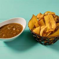 Chips and Salsa · House-made tortilla chips and roasted tomato salsa. Gluten-free. Vegan.