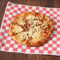 Meat Deluxe Pizza · Ground beef, sausage, ham, bacon, pepperoni and extra cheese. 