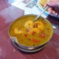 Asopao de Camarones · Shrimp and rice soup.