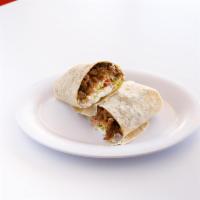 Breakfast Burrito · Chorizo with eggs. Served with beans, cheese and sour cream.