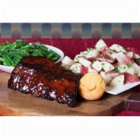 6 Baby Back Ribs · Served with corn bread and 2 sides.