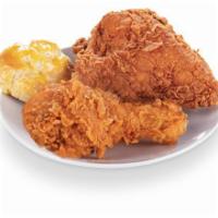 2 Piece Chicken Meal Deal · Includes 1 biscuit.
Dark chicken