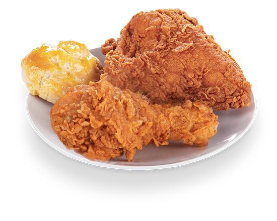 2 Piece Chicken Meal Deal · Includes 1 biscuit.
Dark chicken