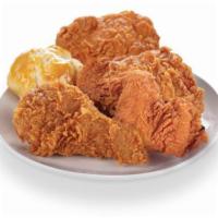 4 Piece Dark Chicken Meal Deal · Includes 1 biscuit. Juicy dark meat chicken