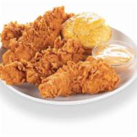 4 Piece Cajun Tenders · Includes 1 biscuit. Choice of 1 dipping sauce.  