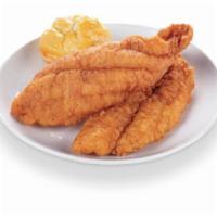 Fried Fish Meal Deal · 2 large pieces of fish, fries, biscuit