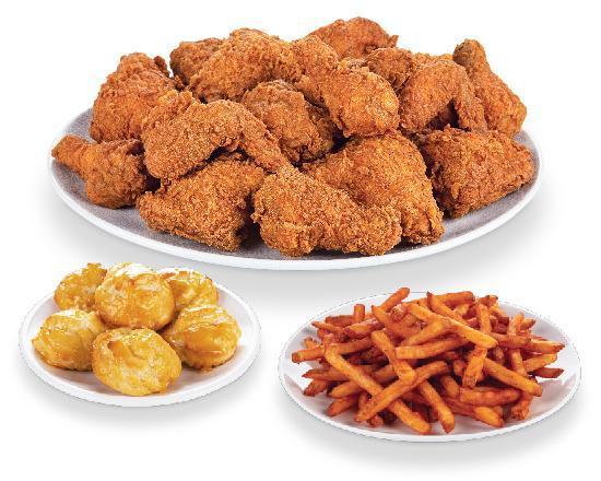 Chicken & Tenders Family Meal Deals · 12 Piece Chicken Mix, 6 Piece Cajun Tenders, 6 Biscuits & Family Fries. Includes 3 Dipping Cups. 