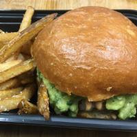 El Chupacabra Burger  · Avocado, cheddar, red onion, jalapeno and spicy mayo. Served with fries or salad.