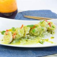 8. Shrimp Dumpling with Green Curry · 