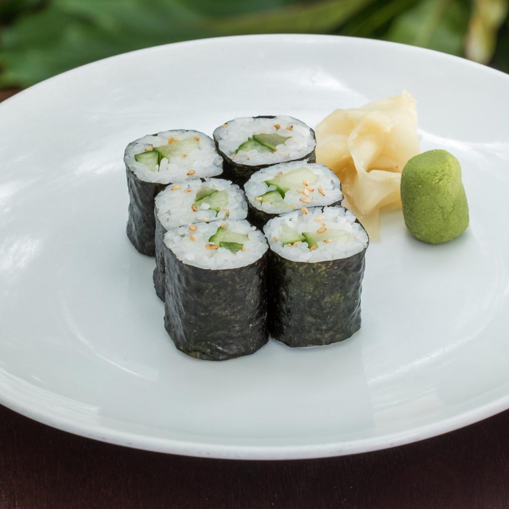 Cucumber Roll · Cucumber and rice rolled in seaweed