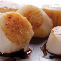 Hibachi Scallops · Tender sea scallops grilled hibachi style with lemon. 