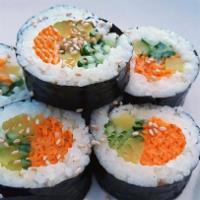 Vegetable Roll · Double seasoned cucumber, carrot, and pickled radish.