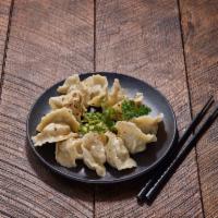 B1. Chive Dumplings · Chives and pork. Sesame oil, vinegar, soy dipping sauce with cilantro, green onions and garl...