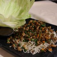 A8. Lettuce Wrap · Thai style minced pork, served with lettuce bowls. Spicy.