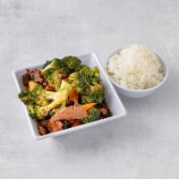 B2. Beef and Broccoli · Stir fried sliced beef with steamed broccoli.
