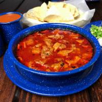 Menudos · Beef tripe soup, great for hangovers. Saturday and Sunday only.