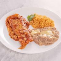 1. One Cheese Enchilada Combo · Served with rice, beans and pico de gallo.
