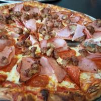 Meat Lovers Pizza · Pepperoni, sausage, ham and Canadian bacon.