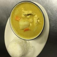 3. Yellow Curry Lunch · With potato, onion , carrot in mild yellow curry sauce. Served with rice.