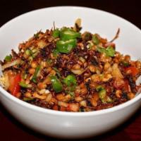 Bhatmas · Roasted soybeans mixed with spices, onions, green chilies, chopped ginger, garlic and a dash...