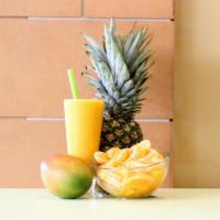 Tangy Mango · 16 oz. Mango, Orange and Pineapple.