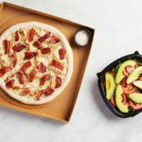 Take and Bake California Club Pizza  · READY TO BAKE - Nueske's applewood smoked bacon, grilled chicken and mozzarella, hearth-bake...