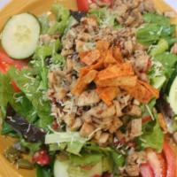 Chef Salad · A savory chef salad made with fresh iceberg lettuce, red cabbage, tomato, hard-boiled egg, b...