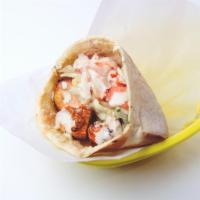 Chicken Kebab Sandwich · Marinated cubes of chicken breast, skewered and grilled; served in a pita pocket with lettuc...