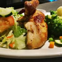 Quarter Pollo with 2 Sides · Quarter piece of Peruvian Rotisserie Chicken marinated in herbs and spices. Comes with compl...