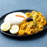 AJI DE GALLINA · A mouthwatering dish made of pulled chicken breast, cooked in a creamy Peruvian yellow peppe...