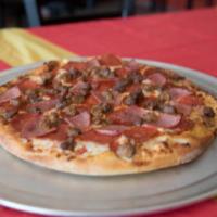 Meat Lovers Pizza · Sausage, pepperoni, ground beef, and ham.