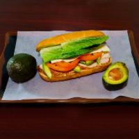 4. Chipotle Turkey and Avocado Sandwich · Oven roasted turkey breast,home made chipotle mayo, American cheese,fresh avocado, tomatoes ...