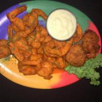 Firecracker Shrimp · Fried Shrimp with a spicy sauce and cayenne pepper 