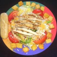 Chicken Salad · Grilled, blackened or fried on iceberg lettuce. Include lettuce, tomato, bell peppers, onion...