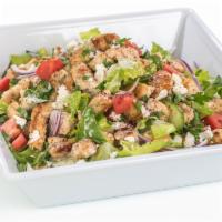 Chicken Salad · Served with our famous grilled chicken, lettuce, tomatoes, onions, cucumbers, parsley, sumag...
