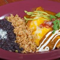 Spicy Enchiladas Rancheras · 3 chicken tinga corn enchiladas, smothered with ranchera sauce and chihuahua cheese, served ...