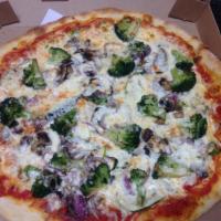 Giardino Pizza · Sauteed fresh vegetable that include zucchini, spinach, broccoli, mushrooms, onions, and roa...
