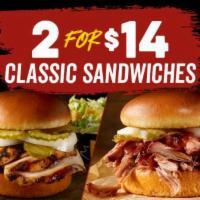 2 Sandwiches for $14 · Choose any 2 of our Classic Sandwiches for just $14