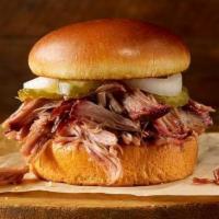 Pulled Pork Classic Sandwich · Our delicious smoked pork on a brioche bun