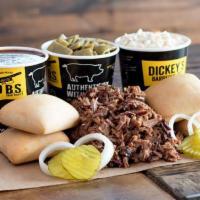Picnic Pack · Includes a choice of your favorite meat (1 lb.), 2 medium sides, 4 rolls and barbecue sauce....