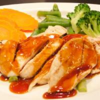 Chicken Teriyaki · Grilled Chicken served with vegetables and Teriyaki sauce