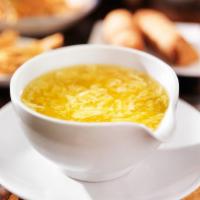 Egg Drop Soup · Vegetable stock and chopped mixed vegetables with egg drop.